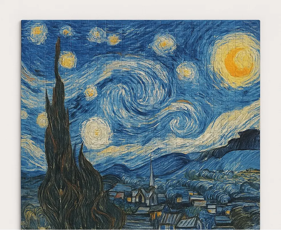 Starry Night 1000-Pc Puzzle – A Calming, Mind-Sharpening Fine Art Challenge for Adults & Teens Puzzlets