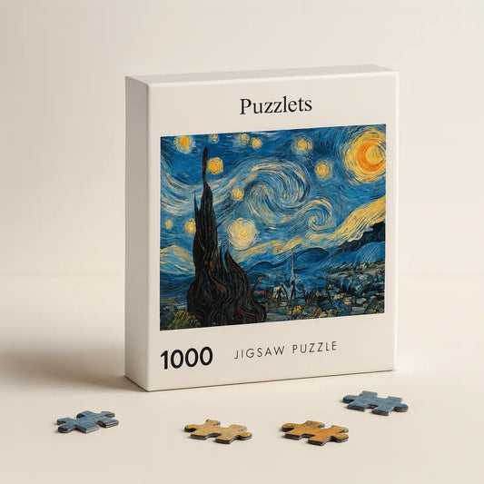 Starry Night 1000-Pc Puzzle – A Calming, Mind-Sharpening Fine Art Challenge for Adults & Teens Puzzlets