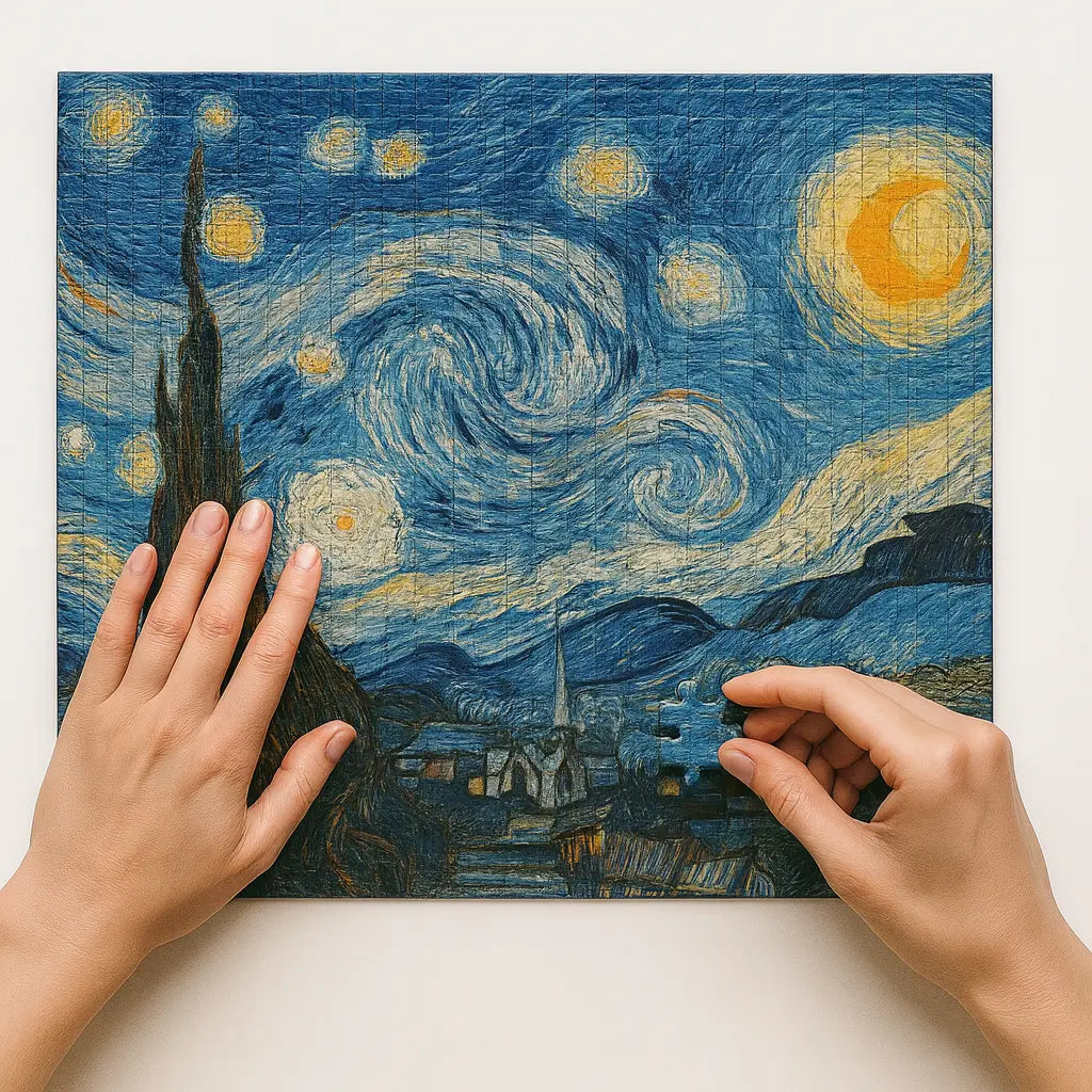 Starry Night 1000-Pc Puzzle – A Calming, Mind-Sharpening Fine Art Challenge for Adults & Teens Puzzlets