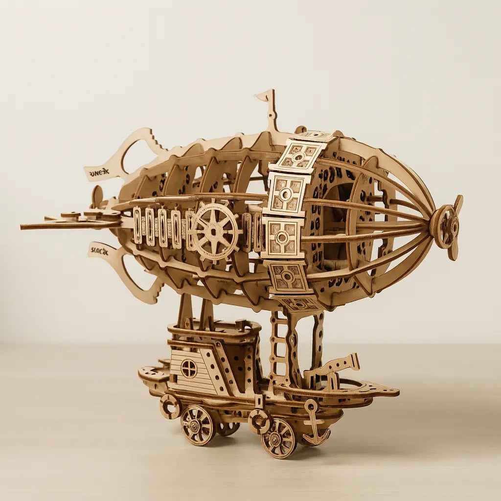 Wooden Airship Model by Puzzlets | Intelligent 3D Brain Teaser for Adults Seeking Challenge & Calm Puzzlets